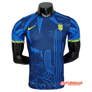 Maglie Calcio Brasile Player Version Classic Blu Coppa Del Mondo 2022