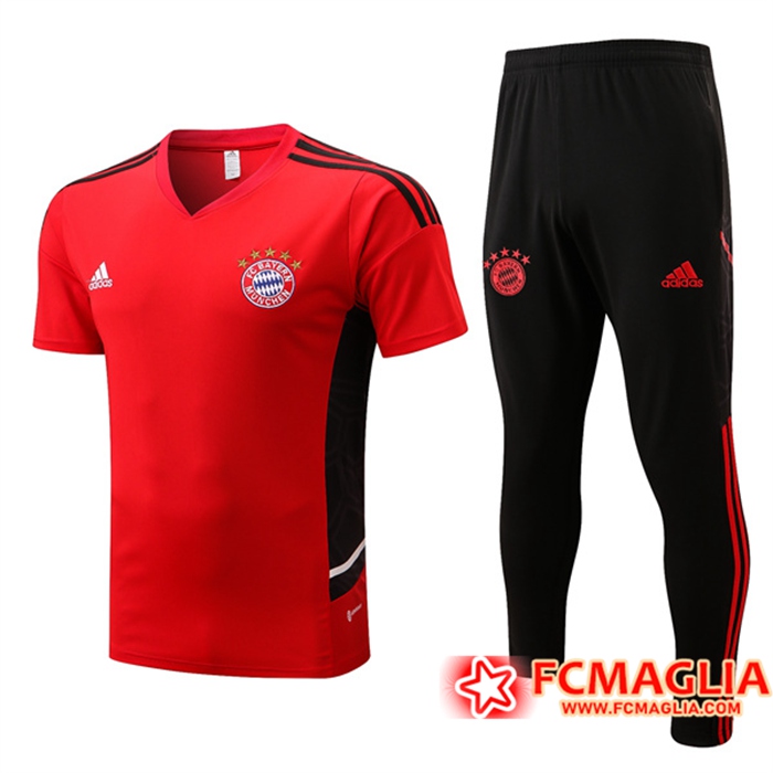 Kit Maglia Allenamento Bayern Monaco + Pantaloni Rosso 2022/2023