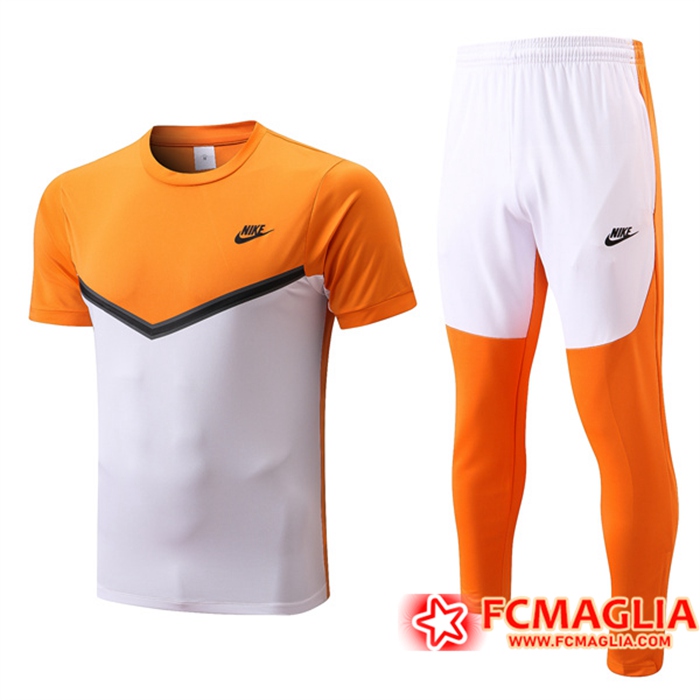 Kit Maglia Allenamento Nike + Pantaloni Giallo/Bianco 2022/2023
