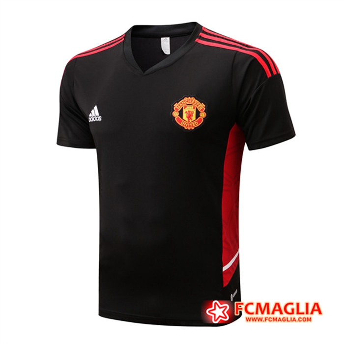T Shirt Allenamento Manchester United Nero 2022/2023