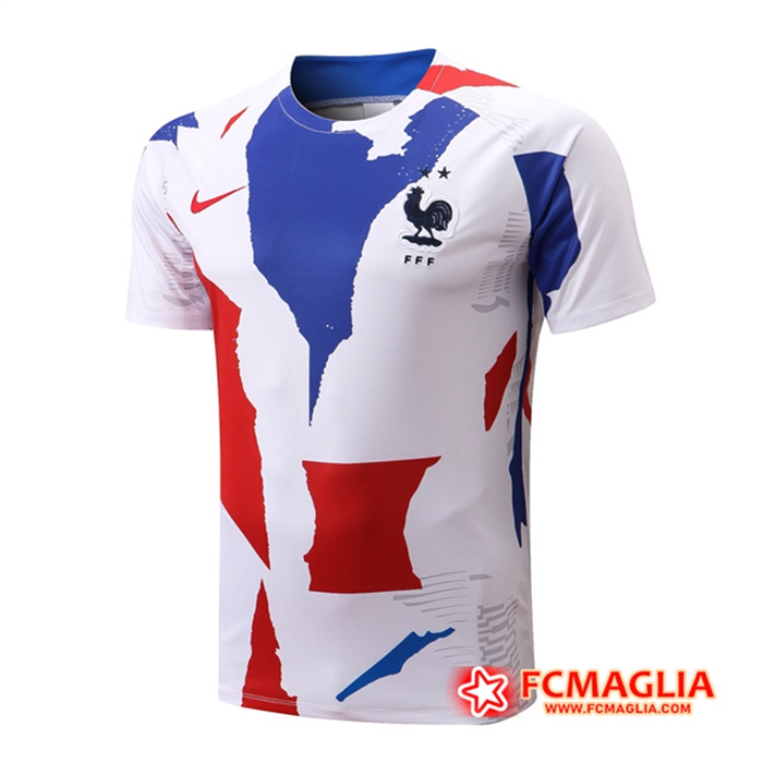 T Shirt Allenamento Francia Bianco/Blu/Rosso 2022/2023