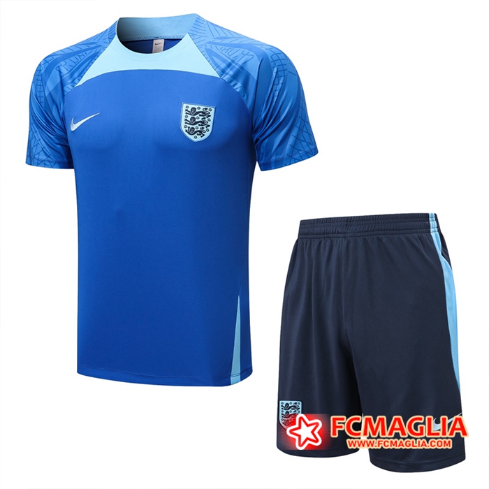 T Shirt Allenamento + Pantaloncini Inghilterra Blu 2022/2023