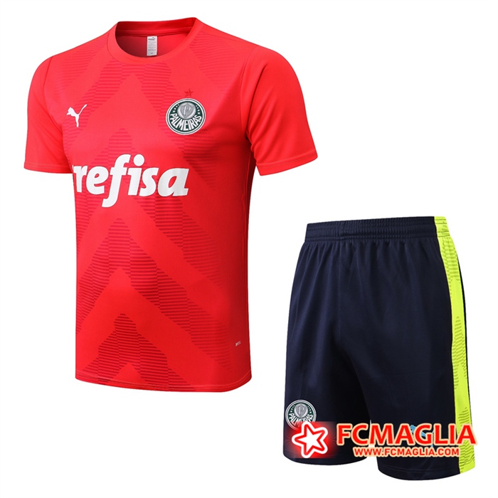 T Shirt Allenamento + Pantaloncini Palmeiras Rosso 2022/2023