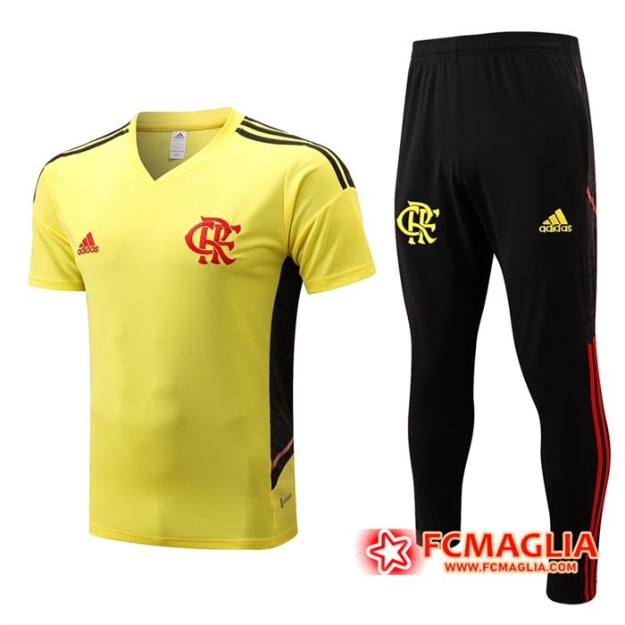 T Shirt Allenamento + Pantaloni Flamengo Giallo 2022/2023