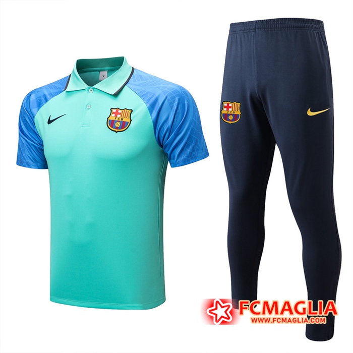 Kit Maglia Polo FC Barcellona Verde 2022/2023