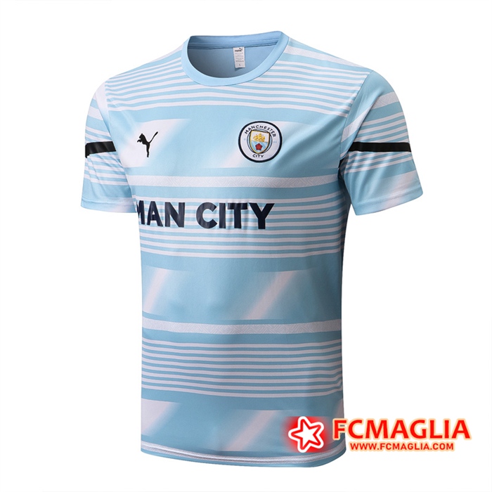 T Shirt Allenamento Manchester City Blu/Bianco 2022/2023