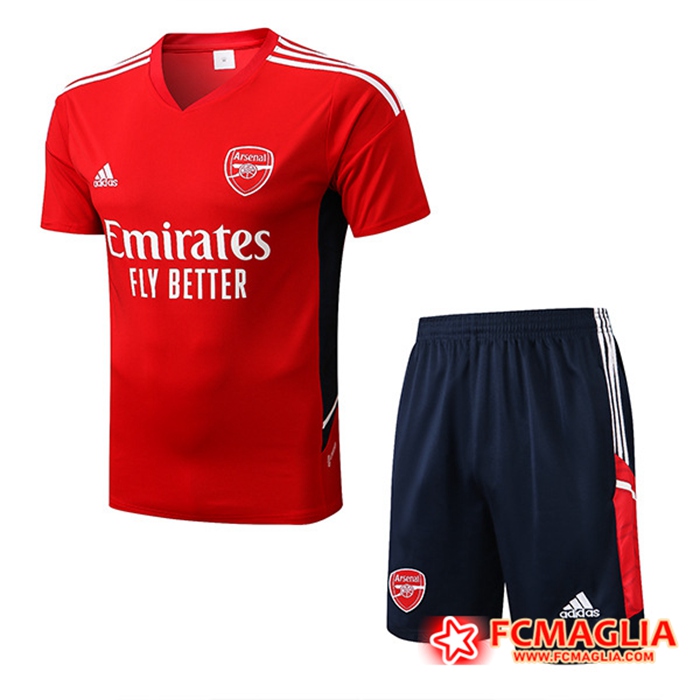 T Shirt Allenamento + Pantaloncini Arsenal Rosso 2022/2023