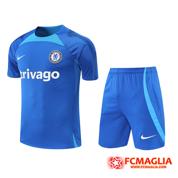 T Shirt Allenamento + Pantaloncini FC Chelsea Blu 2022/2023