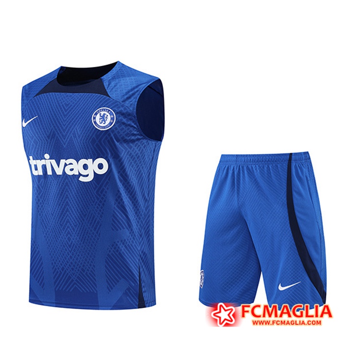 Canotta Allenamento + Pantaloncini FC Chelsea Blu/Nero 2022/2023