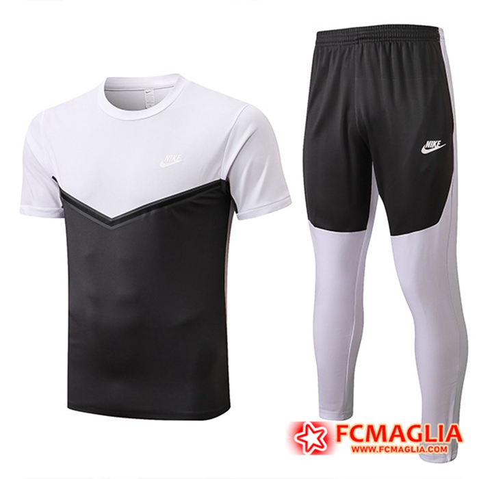 T Shirt Allenamento + Pantaloni Nike Bianco/Nero 2022/2023