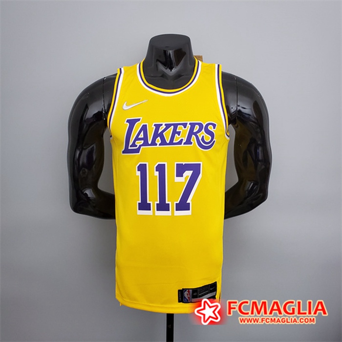 Maglia Los Angeles Lakers (Chief #117) Giallo 75th Anniversary X-BOX Joint