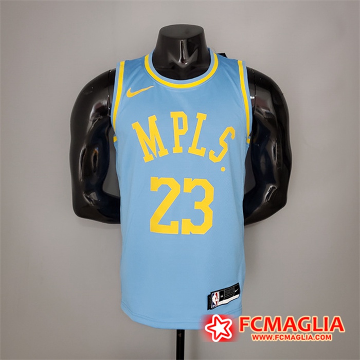 Maglia Los Angeles Lakers (James #23) 2021 Blu Minneapolis Edition