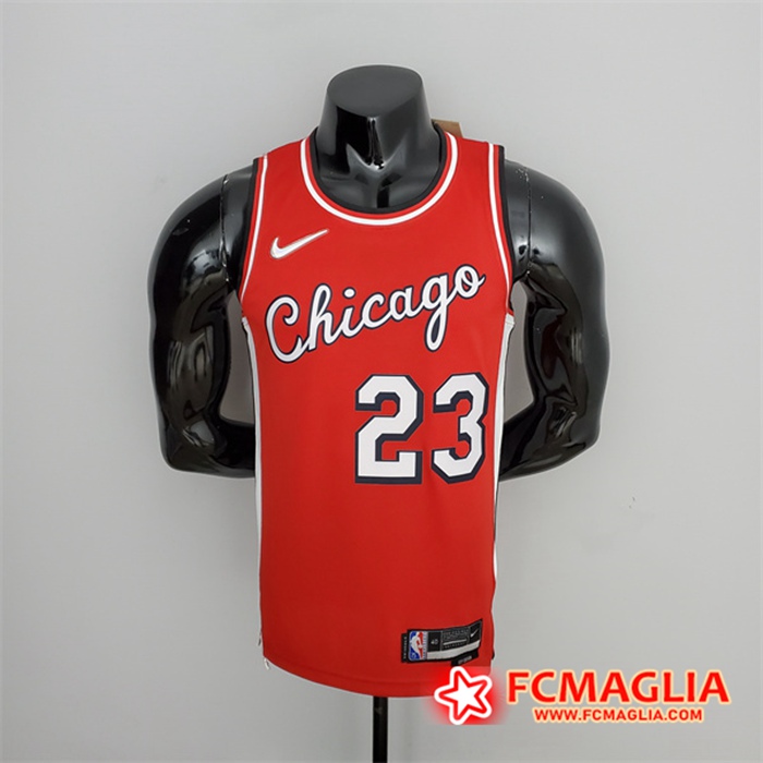 Maglia Chicago Bulls (Jordan #23) Rosso 75th Anniversary City Edition