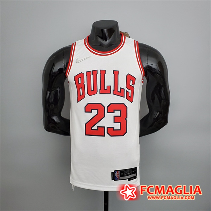 Maglia Chicago Bulls (Jordan #23) Bianco 75th Anniversary