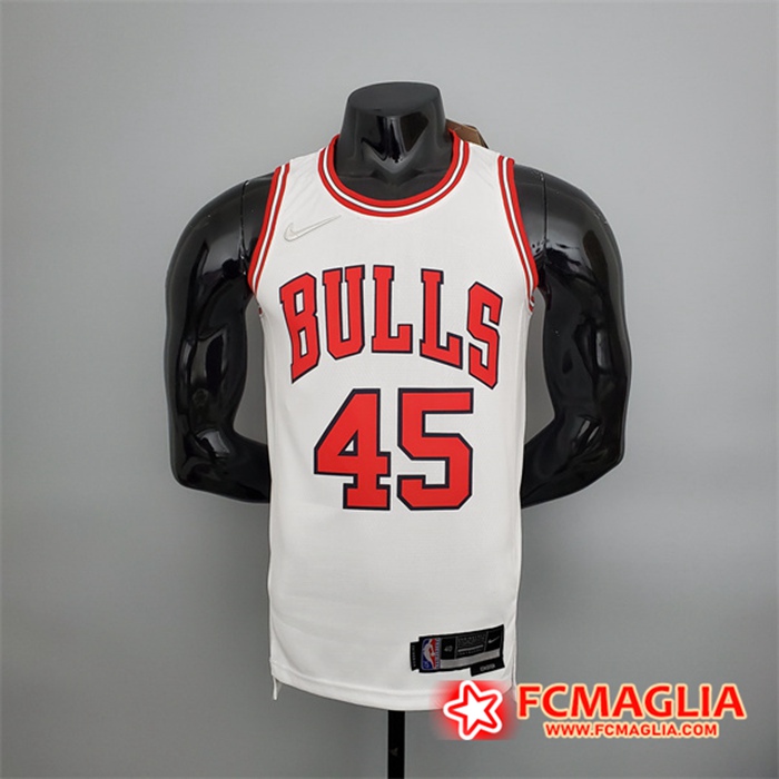 Maglia Chicago Bulls (Jordan #45) Bianco 75th Anniversary