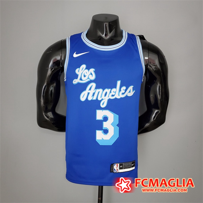 Maglia Los Angeles Lakers (Davis #3) 2021 Retro Blu