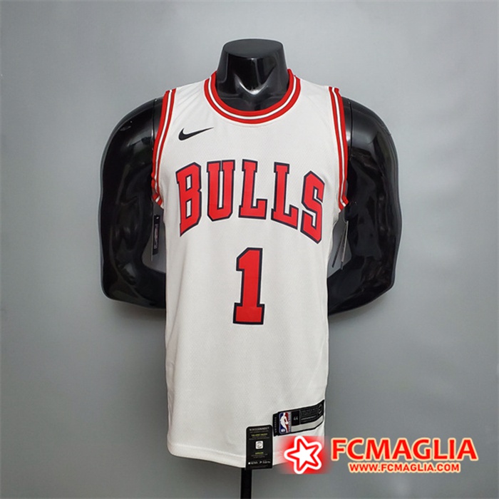 Maglia Chicago Bulls (Rosa #1) Bianco