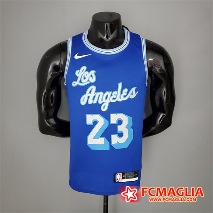 Maglia Los Angeles Lakers (James #23) 2021 Retro Blu