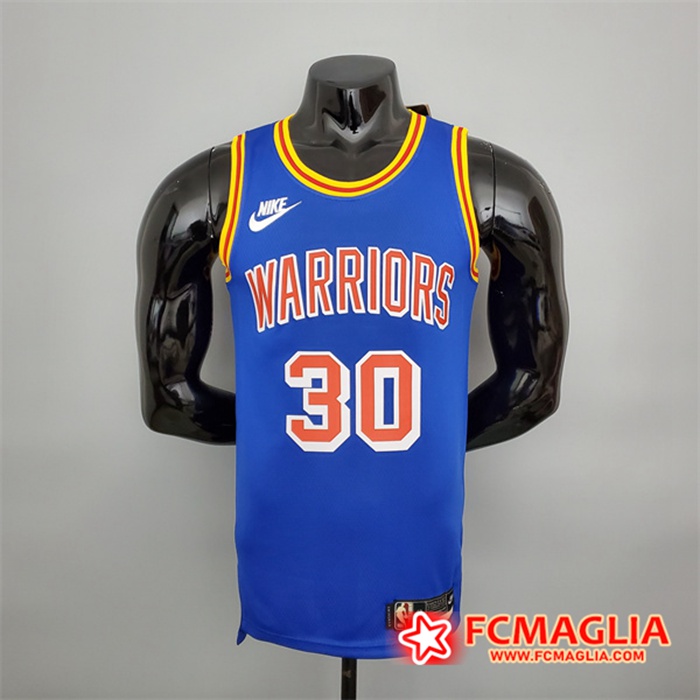 Maglia Golden State Warriors (Curry #30) Blu Retro 75th Anniversary