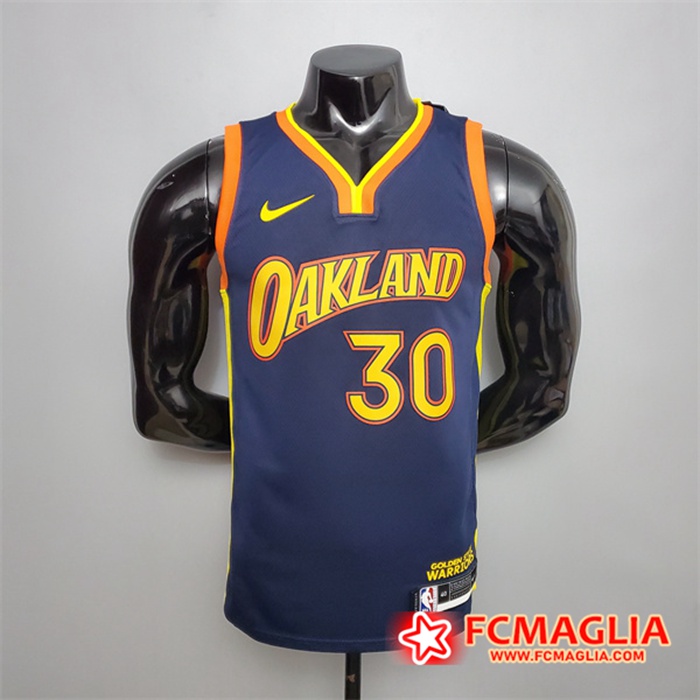 Nuova Maglia Golden State Warriors (Curry #30) Blu Royal City Edition