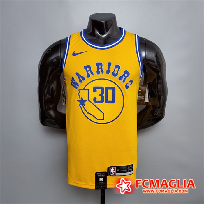 Maglia Golden State Warriors (Curry #30) Giallo Retro Version