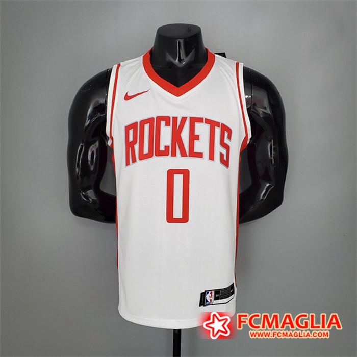 Maglia Houston Rockets (Westbrook #0) 2021 Bianco