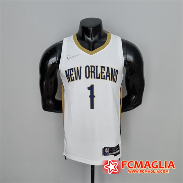 Maglia New Orleans Pelicans (Williams #1) Bianco 75th Anniversary
