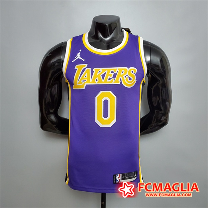 Maglia Los Angeles Lakers (Kuzma #0) Viola Theme Encolure Ronde