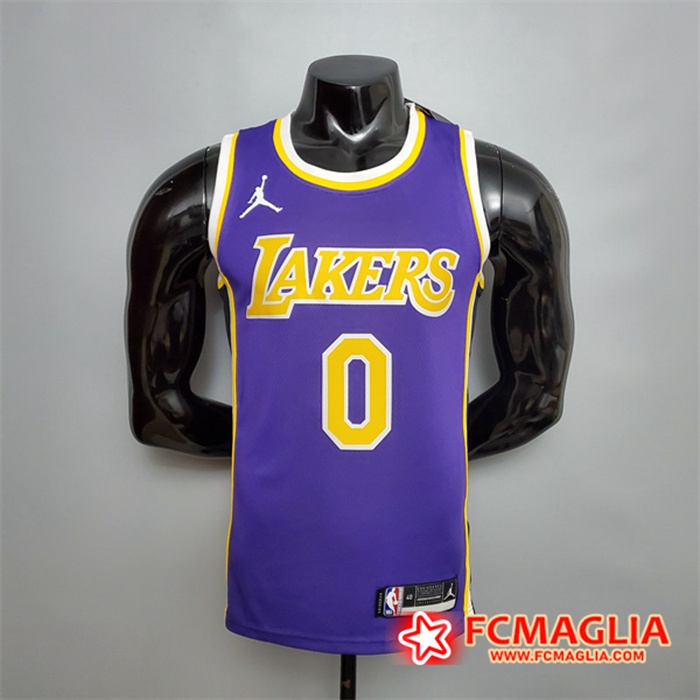 Nuova Maglia Los Angeles Lakers (Young #0) Viola Theme Encolure Ronde