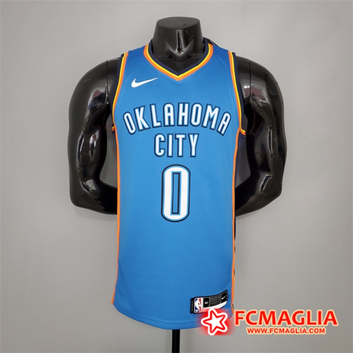 Maglia Oklahoma City Thunder (Westbrook #0) Blu