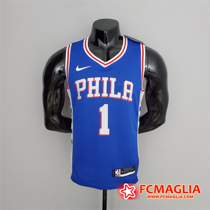 Maglia Philadelphia 76ers (Harden #1) Blu V-collerette