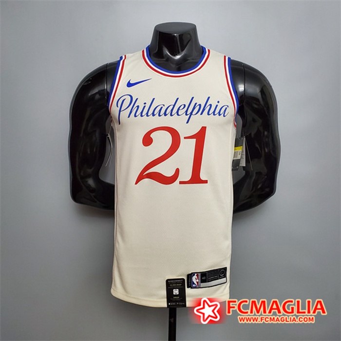 Maglia Philadelphia 76ers (Embiid #21) 2020 Beige City Limited Edition