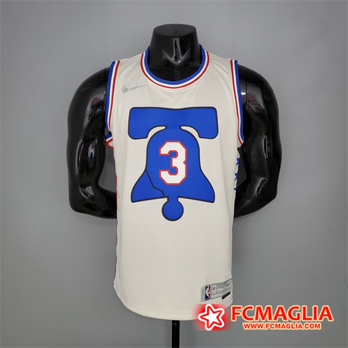 Maglia Philadelphia 76ers (Iverson #3) 2021 Bianco Bonus Edition