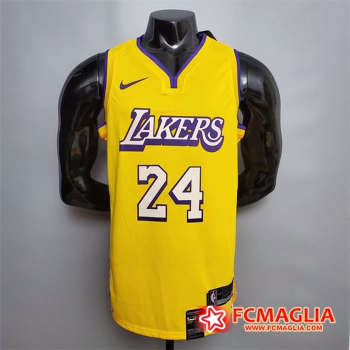 Maglia Los Angeles Lakers (Bryant #24) Giallo V-collerette City Edition