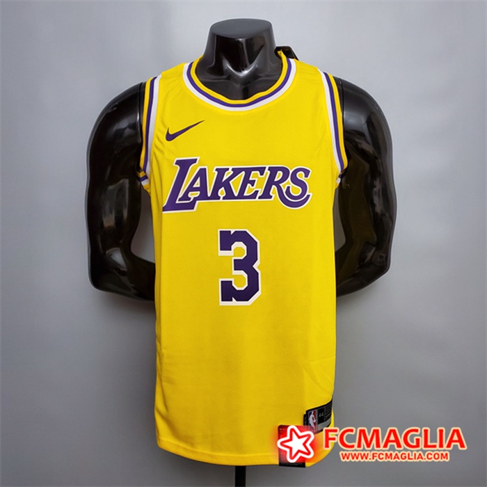 Maglia Los Angeles Lakers (Davis #3) Giallo Encolure Ronde