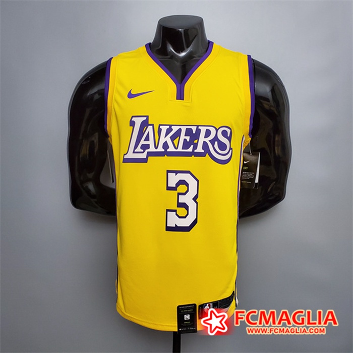 Maglia Los Angeles Lakers (Davis #3) Giallo V-collerette City Edition