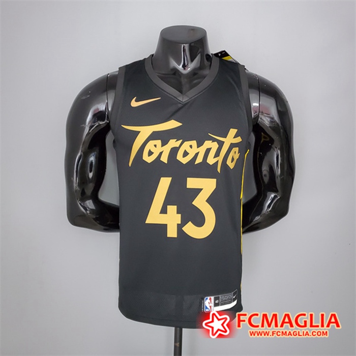 Maglia Toronto Raptors (Siakam #43) 2021 Season Nero Gold