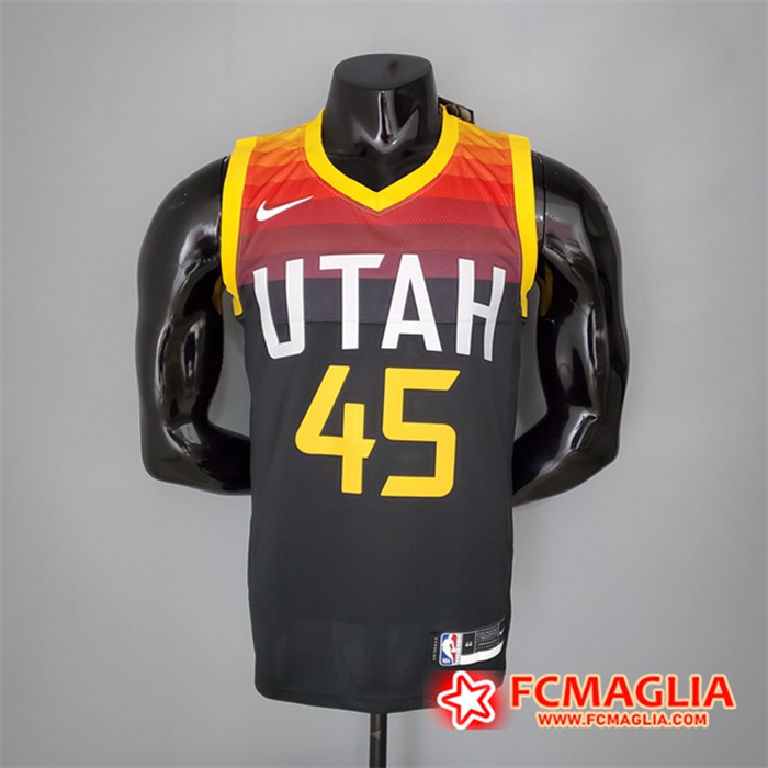 Maglia Utah Jazz (Mithcell #45) 2021 Nero/Rosso City Edition