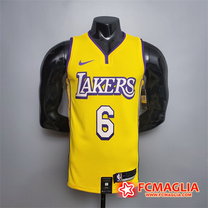 Maglia Los Angeles Lakers (James #6) Giallo
