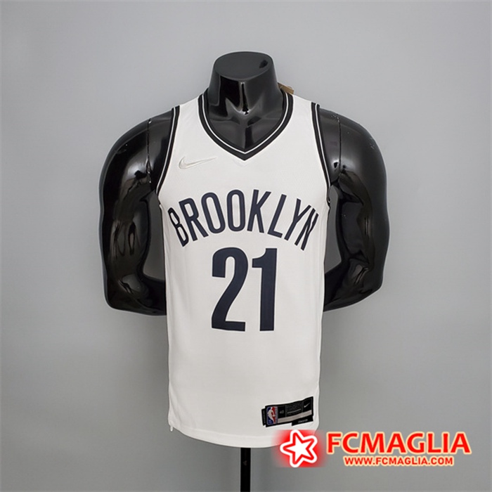 Maglia Brooklyn Nets (Aldridge #21) Bianco 75th Anniversary