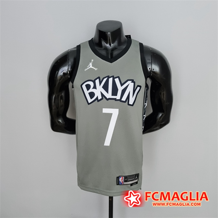 Maglia Brooklyn Nets (Durant #7) Grigio 75th Anniversary City Edition