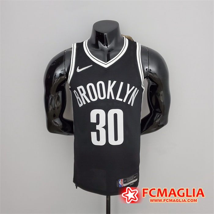 Maglia Brooklyn Nets (Curry #30) Nero 75th Anniversary
