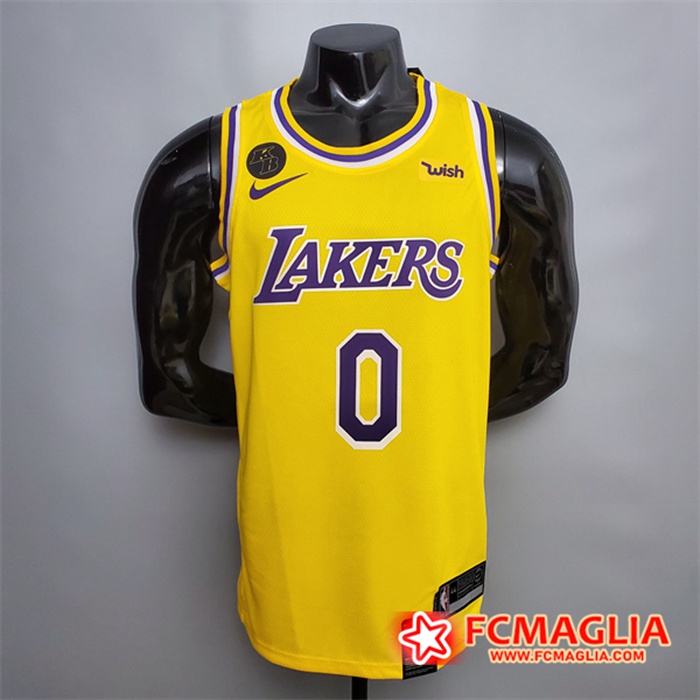 Maglia Los Angeles Lakers (Kuzma #0) Giallo Encolure Ronde Commemorative Edition
