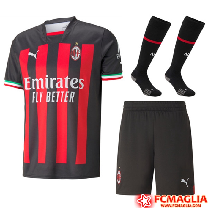 Kit Maglia AC Milan Prima (Pantaloncini + Calzini) 2022/2023