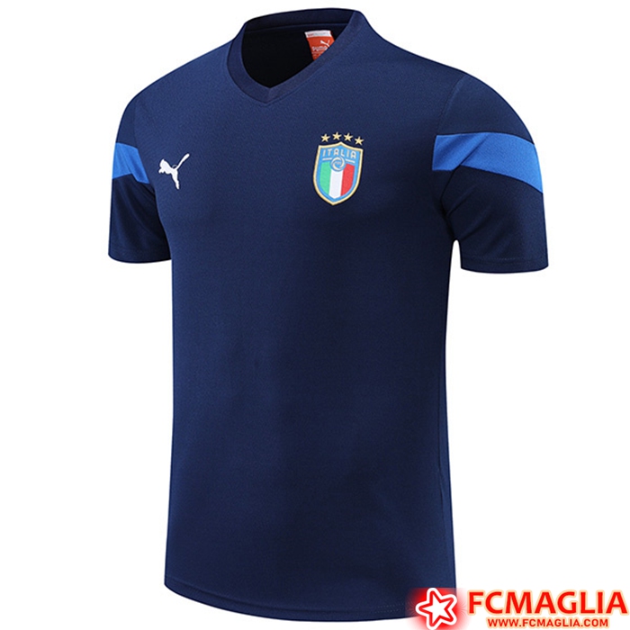 T Shirt Allenamento Italia blu navy 2022/2023