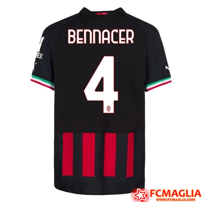 Maglie Calcio AC Milan (BENNACER #4) 2022/23 Prima