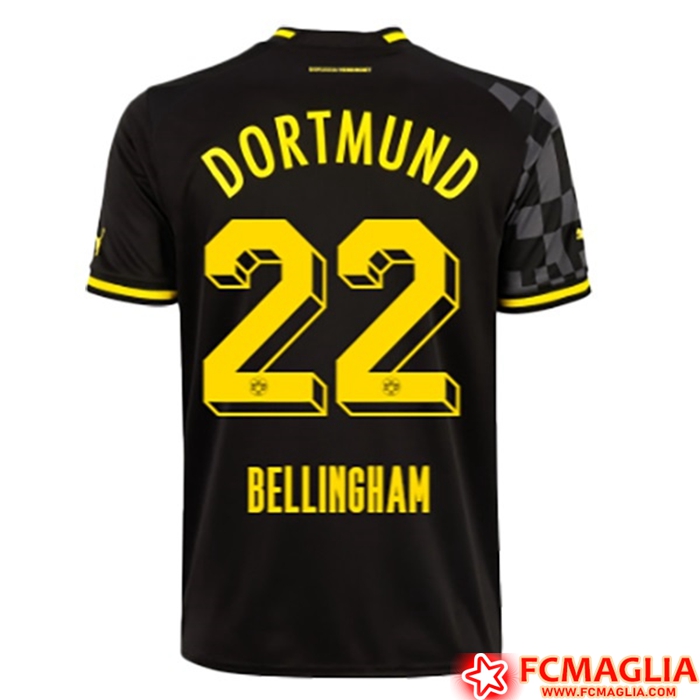 Maglie Calcio Dortmund BVB (BELLINGHAM #22) 2022/23 Seconda