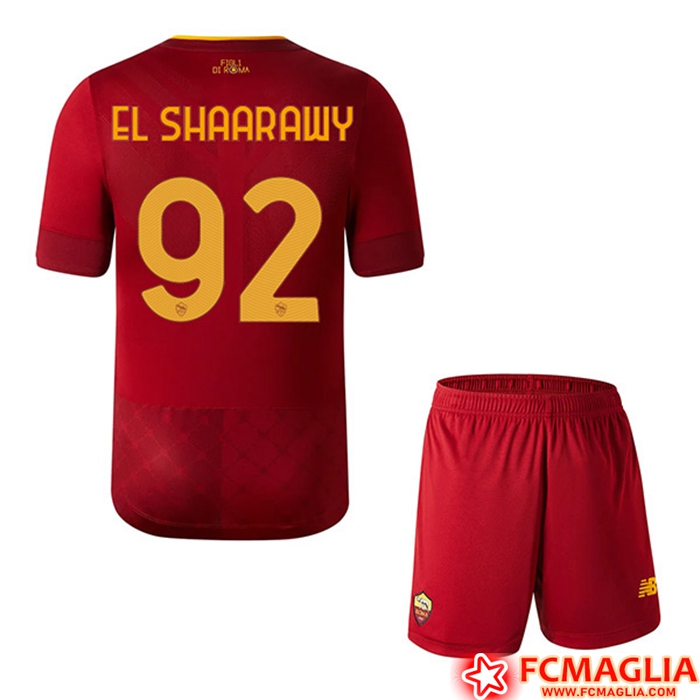 Maglie Calcio AS Roma (EL SHAARAWY #92) Bambino Prima 2022/23