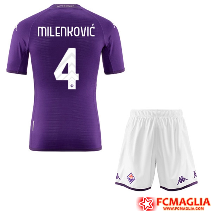 Maglie Calcio ACF Fiorentina (MILENKOVIĆ #4) Bambino Prima 2022/23
