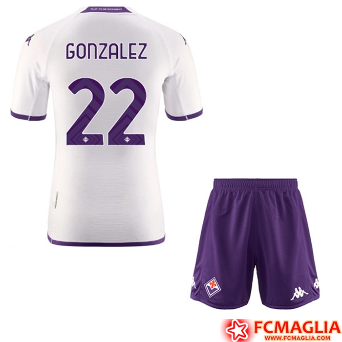 Maglie Calcio ACF Fiorentina (GONZALEZ #22) Bambino Seconda 2022/23